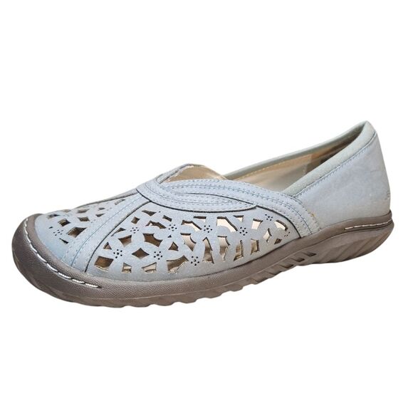 Jambu Pecan Loafer Flat Denim Leather Sneakers Blue Slip On Perforated Shoes 8 W - Picture 4 of 16